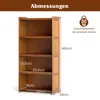 COSTWAY 4-stöckiges Bücherregal mit Türen, 140 cm hohes Produktbild-Vorschau 7