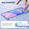 A hand is shown installing a screen protector onto a smartphone. Produktbild-Vorschau