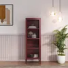 A modern living room with a burgundy glass cabinet, a plant, and abstract art. Náhľad obrázku produktu