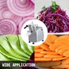 A collage of images showing sliced vegetables and a food processor, with text overlay. Podgląd zdjęcia produktu