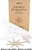 A white LED paper star and its packaging are displayed against a white background. The packaging shows the product name and a star graphic. Also visible is the LED light string and battery pack. Podgląd zdjęcia produktu