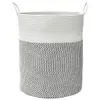 vidaXL Úložný kôš sivý a biely Ø38x46 cm bavlna Náhľad obrázku produktu 4