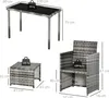 Outsunny Polyrattan Sitzgruppe Gartenset Garnitur 5 tlg. Produktbild-Vorschau 3