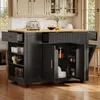 A kitchen island with storage in a well-lit kitchen. Voir les images du produit