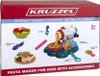 The image shows the packaging of a toy pasta maker set for kids. The box displays illustrations of the product and its accessories, along with product information. Anteprima dell’immagine prodotto