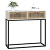 vidaXL Konsolentisch Weiß 80x30x75 cm Holzwerkstoff und Produktbild-Vorschau 3