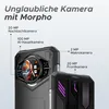 A close-up marketing image of a smartphone, highlighting its camera features with text labels and diagrams. Anteprima dell’immagine prodotto