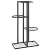 vidaXL Stojak na kwiaty 4-poziomowy 43x22x76 cm czarny Podgląd zdjęcia produktu 1