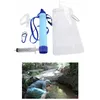 A personal water filter kit and a person using a water filter in a stream. Produktbild-Vorschau