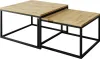 Two nesting coffee tables with wooden tops and black metal frames, shown against a white background. Náhled obrázku produktu