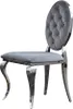 KAWOLA Stuhl LINDA Esszimmerstuhl Barock Velvet grau Produktbild-Vorschau 1