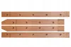 Four wooden bars with pre-drilled holes and metal connectors, arranged horizontally against a white background. Produktbild-Vorschau