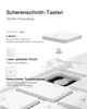 Marketing image showcasing keyboard features with text descriptions and diagrams. Anteprima dell’immagine prodotto