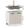 ULWEHOME | Spülenunterschrank 60 cm Beige, Produktbild-Vorschau 2