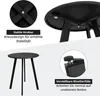 Collage of images showing details of a black metal side table. Produktbild-Vorschau