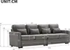 Merax 4-Sitzer Sofa mit Seitentaschen, Zierkissen, XXL-Sofa Produktbild-Vorschau 7