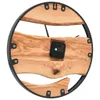 A round wall clock made of wood and metal, shown from a side angle. Anteprima dell’immagine prodotto
