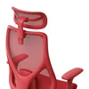 Close-up of the headrest and upper back of a red ergonomic office chair. Produktbild-Vorschau