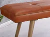 FineBuy gepolsterte Sitzbank 120cm Massivholz Echtleder Produktbild-Vorschau 5
