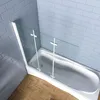 Duschspa 130x140cm Weiß Badewanneaufsatz 3-teilig Faltwand Produktbild-Vorschau 4