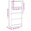 vidaXL Skriňa na topánky so 4 chlopňami biela 80x21x163,5 Náhľad obrázku produktu 8