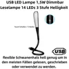 H47C USB LED Lampe 1,5W Schwanenhals Leselampe 14 LEDs Produktbild-Vorschau 2