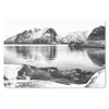 MuchoWow® Mauspad Mousepad Winter - Schwarz - Weiß - Mehr Produktbild-Vorschau 1