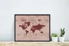 MuchoWow® MuchoWow® Gerahmtes Poster Weltkarte - Rot - Produktbild-Vorschau 5