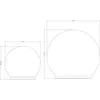 Technical drawing of two spherical lamps with dimensions indicated. Anteprima dell’immagine prodotto