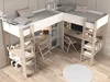 Lit d'angle double avec espace de rangement & bureau - 2 x Voir les images du produit 13