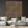 A modern living room with a sectional sofa and a wall of acoustic panels. Anteprima dell’immagine prodotto
