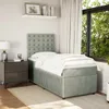 vidaXL Boxspringbett mit Matratze Hellgrau 80x200 cm Samt Produktbild-Vorschau 2