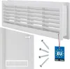 A white ventilation grille is shown with screws and a product tag. Anteprima dell’immagine prodotto