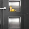 BADLAND Inbouw doucheplank WALL BOX ONE, 30x30x7 cm, zilver Productafbeelding-voorbeeld 3