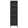 A tall, narrow, dark green bookshelf with five shelves is shown against a white background. Anteprima dell’immagine prodotto