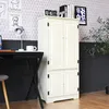 KOMFOTTEU Dřevěná vysoká skříň, vertikální stojící skříň s Náhled obrázku produktu 2