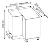 L-Form Küchenzeile ESSEN mit Arbeitsplatte 230x230cm grau Produktbild-Vorschau 7