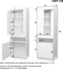 okwish Vitrine Weiß, 50x40x180 cm, mit LED-Beleuchtung 16 Produktbild-Vorschau 6