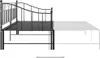 A black metal daybed frame shown from the side, with a faded outline indicating its extended position. Náhled obrázku produktu