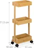 Vozík Relaxdays, bambus, 3 police, VxŠxH: 71,5x31x18 cm, 4 Náhled obrázku produktu 4