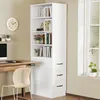 A white bookshelf with drawers is shown next to a desk and chair in a room with a window. Anteprima dell’immagine prodotto
