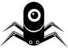 A black and white illustration of a spider-like robot with a single eye, possibly a webcam. Voir les images du produit