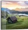 DEQORI Glasbild Echtglas 50x50 cm 'Morgen am Geroldsee' Produktbild-Vorschau 1