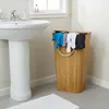 Relaxdays Wäschekorb mit Deckel, 3 Fächer, Bambus, 105 l, Produktbild-Vorschau 2