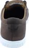 The back view of a brown Birkenstock shoe with a white sole. Produktbild-Vorschau
