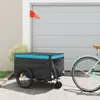 vidaXL Fahrradanhänger Schwarz und Blau 45 kg Eisen Produktbild-Vorschau 2