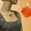 Kette Drahtkette Stufenperle orange-transparent Produktbild-Vorschau 2