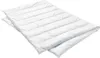 A white duvet is folded and lying on a white background. Produktbild-Vorschau