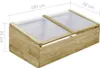 A wooden cold frame with a transparent lid, showing dimensions. Náhľad obrázku produktu