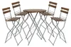 Biergarten Set Biergartengarnitur Stehtisch + 4 Hochstühle Akazie 80x80x110cm Produktbild-Vorschau